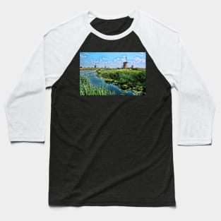 The Windmills of Kinderdijk village, Netherlands Baseball T-Shirt